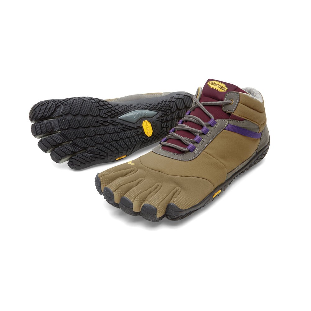 Tenis Mujer Kaki/Morados - FiveFingers Trek Ascent Insulated - BJOIZN-189